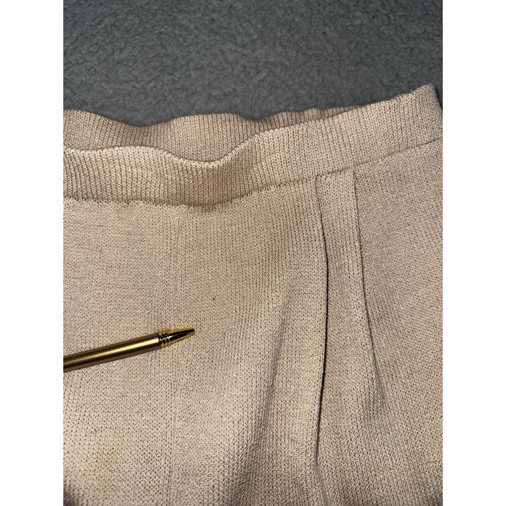 St John Pants Women 8 Pull On Pleated Front Straight Leg Heavy‎ Knit High Rise - Picture 6 of 14
